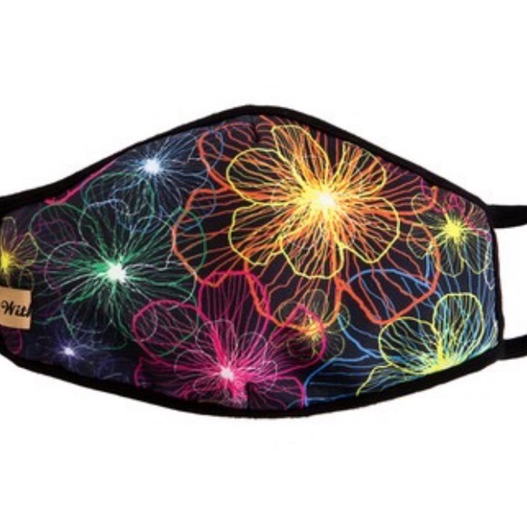 MADE IN USA, Neon Floral Face Mask - Picture 5 of 5